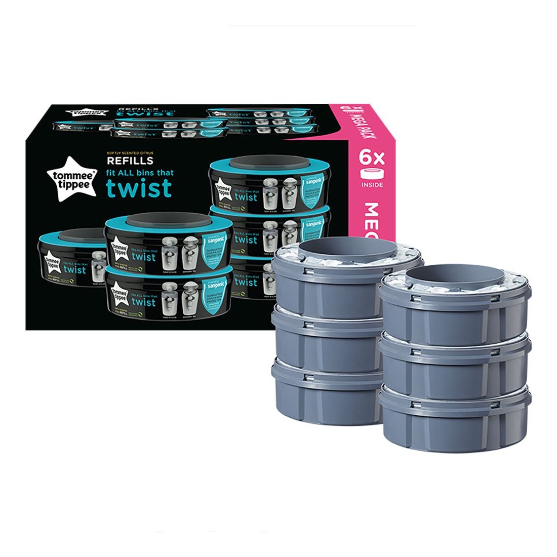 101529-PACK 6 RECAMBIOS CONTENEDOR PAÑALES SANGENIC TWIST(0-0)-0