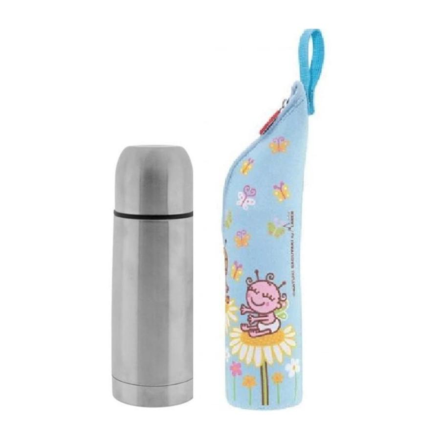 86449-TERMO INOX 0,50 L + FUNDA AZUL BUTTERFLIES(0-0)-0