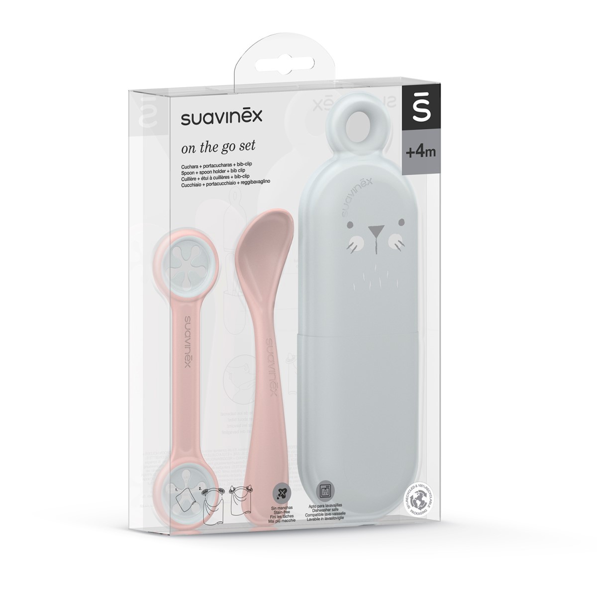 95563-SET CUCHARAS ON THE GO +4M CONEJITOS ROSA SUAVINEX(0-0)-1