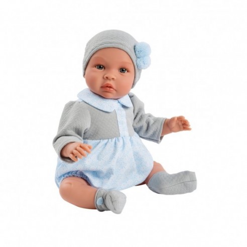 96951-MUÑECO LEO 46 CM. RANITA CELESTE PECHERA GRIS(1-0)-0